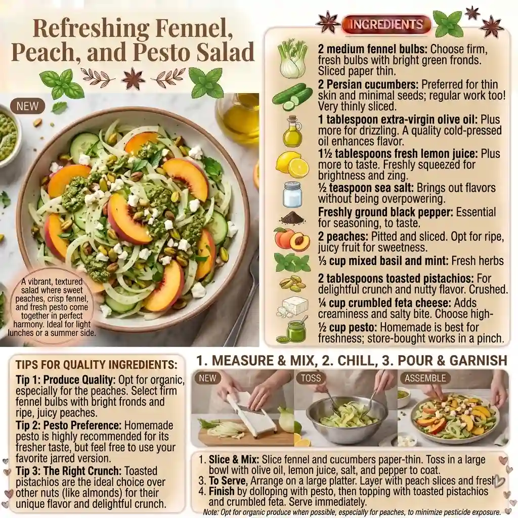 Refreshing Fennel, Peach, and Pesto Salad