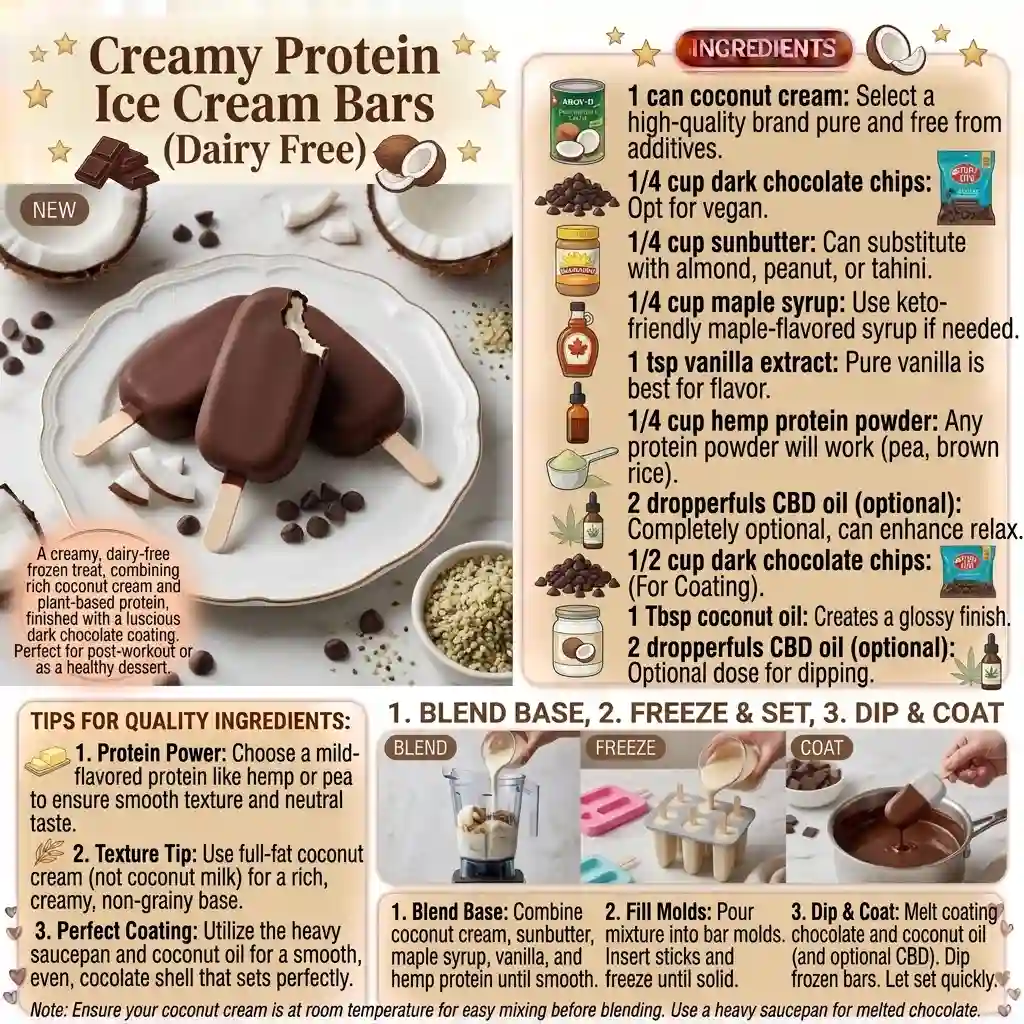 Protein Ice Cream Bars (Dairy Free)
