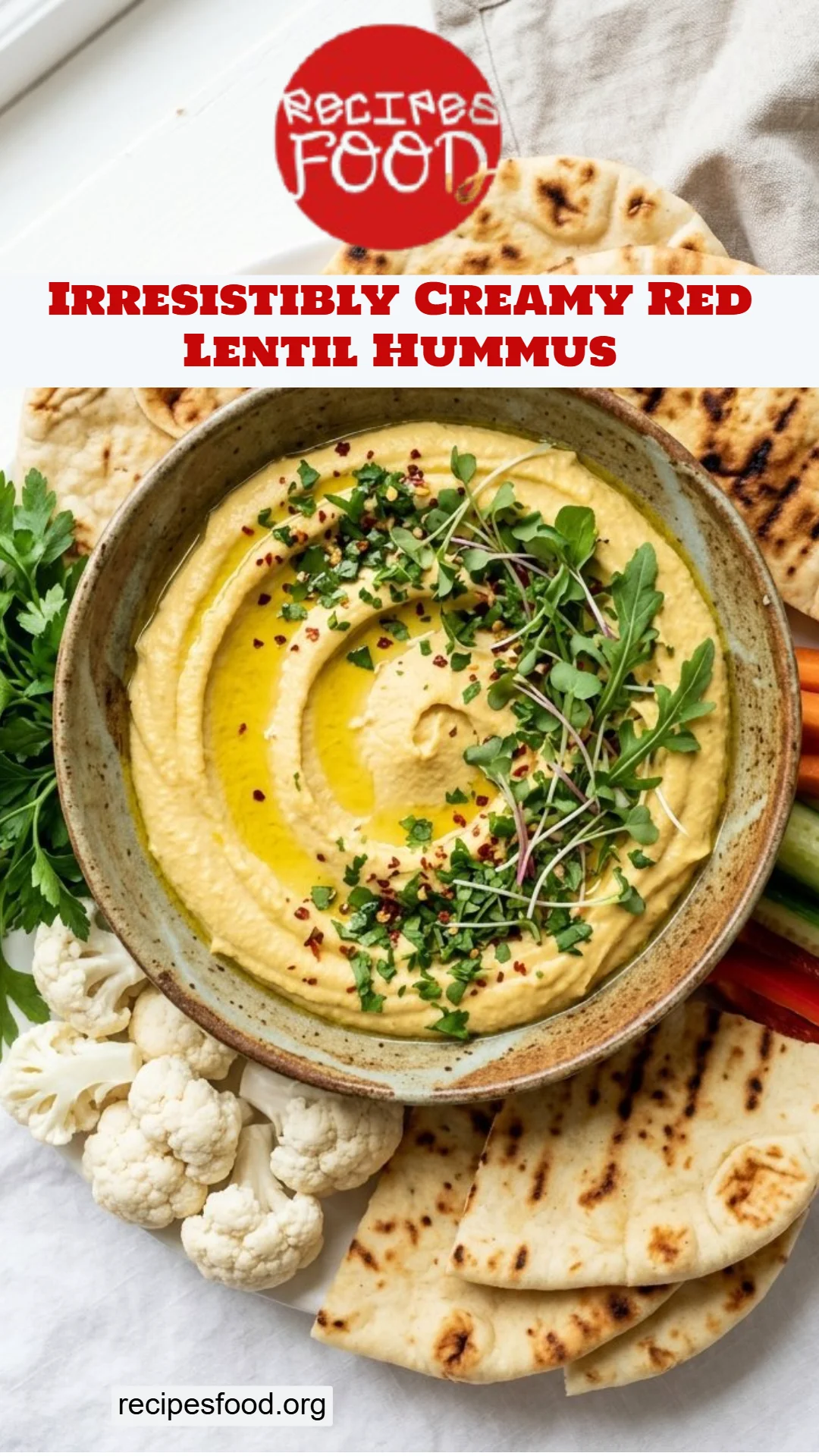 Irresistibly Creamy Red Lentil Hummus