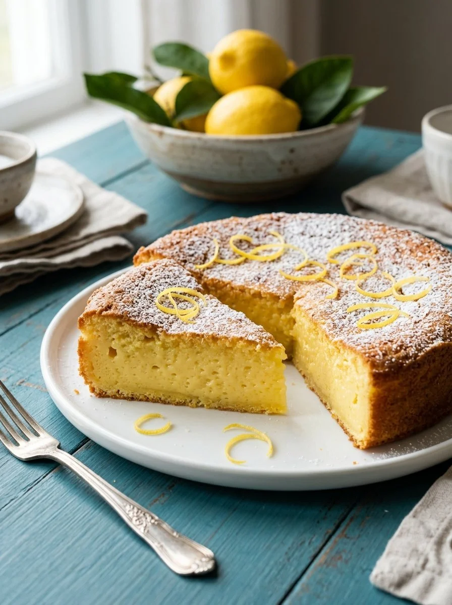 Delicious and easy lemon dessert served on a plate