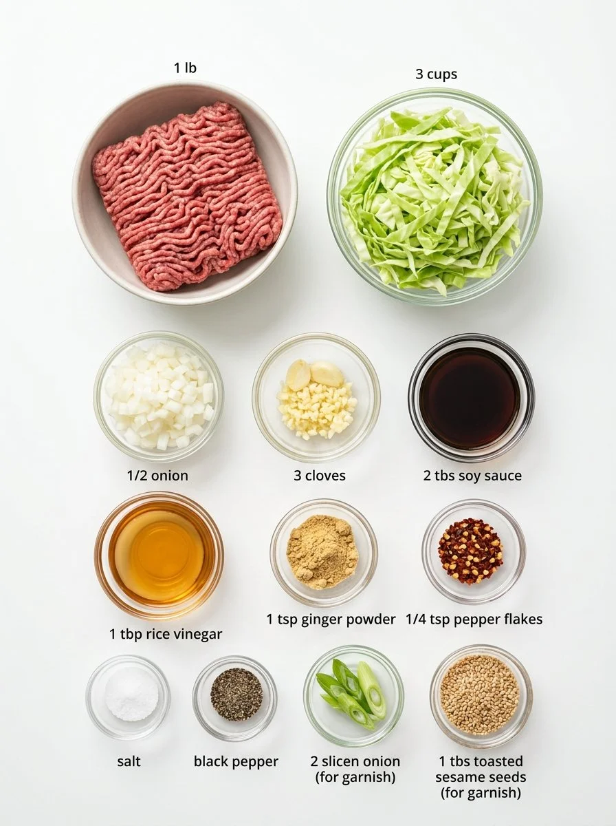 Low Carb Mongolian Ground Beef Cabbage