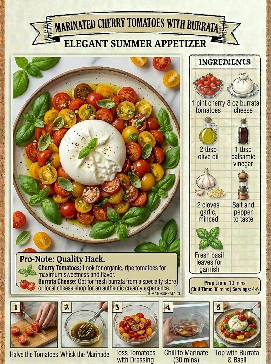 Marinated Cherry Tomatoes with Burrata