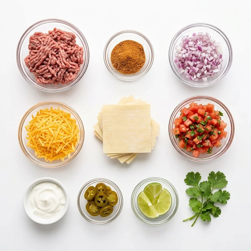 Mini Taco Cupcakes with Zesty Ground Beef and Cheese