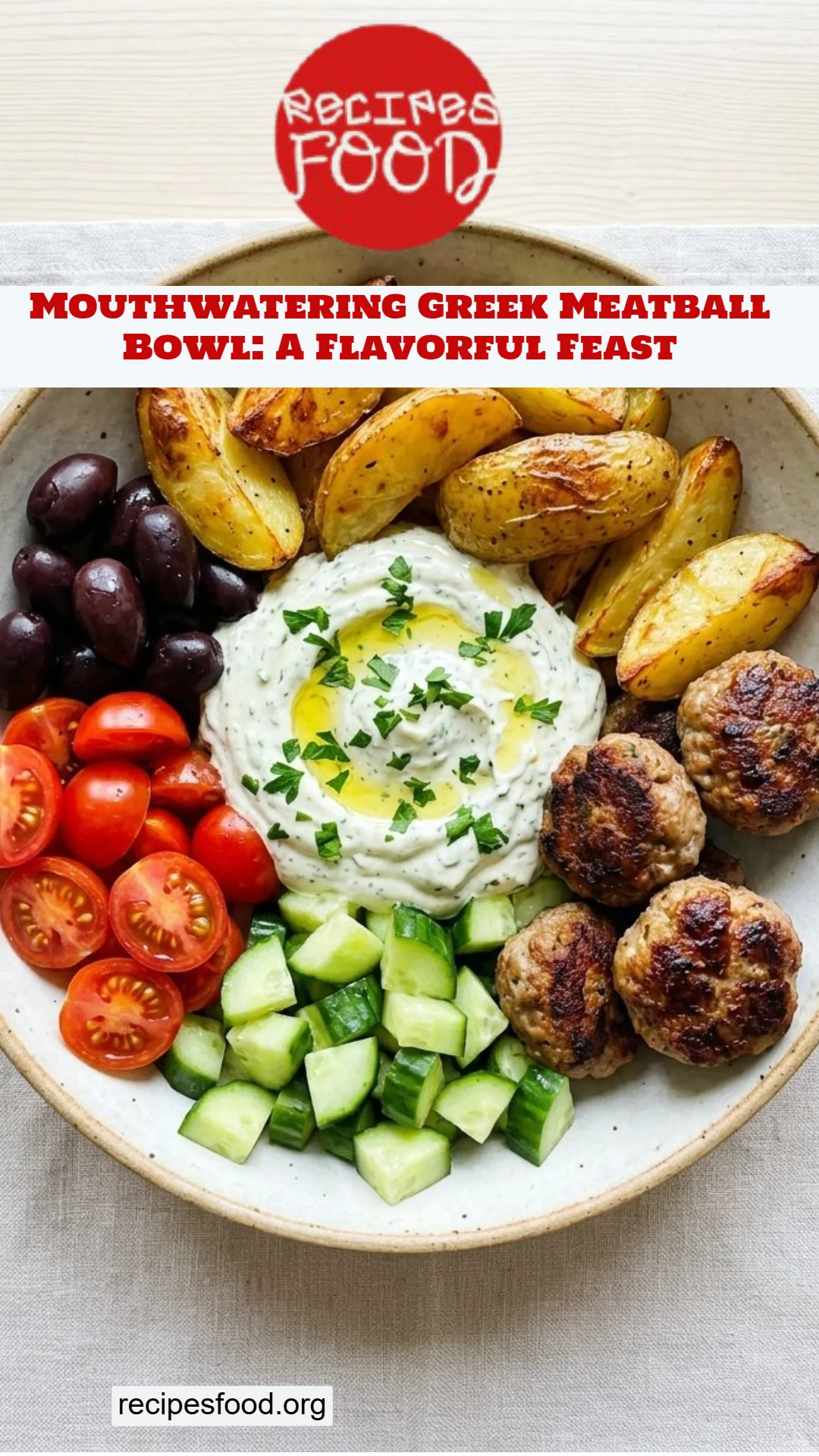Mouthwatering Greek Meatball Bowl: A Flavorful Feast