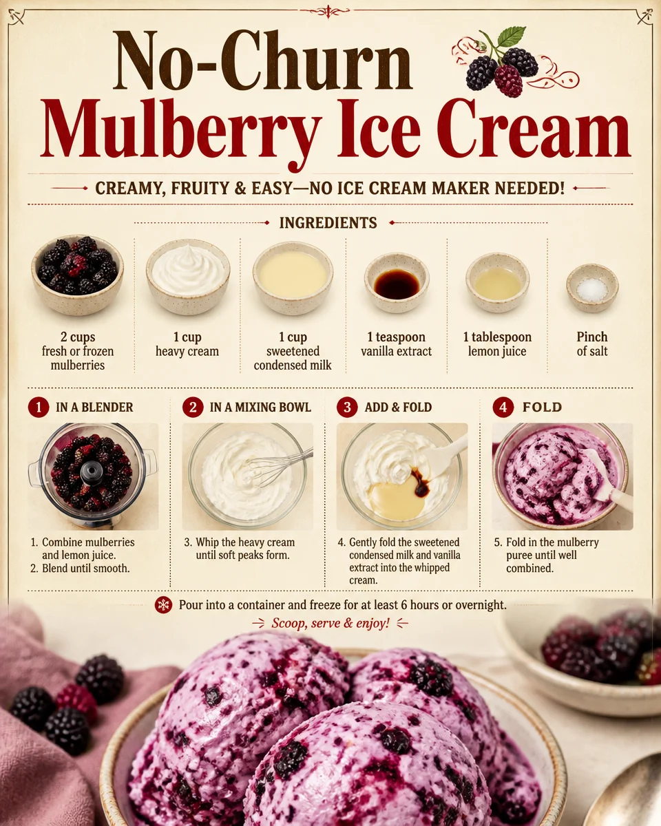 No-Churn Mulberry Ice Cream