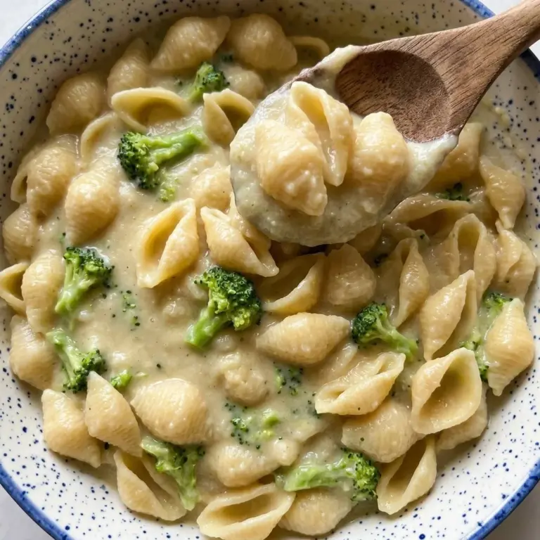 Delicious one-pot broccoli mac and cheese in a creamy cheese sauce