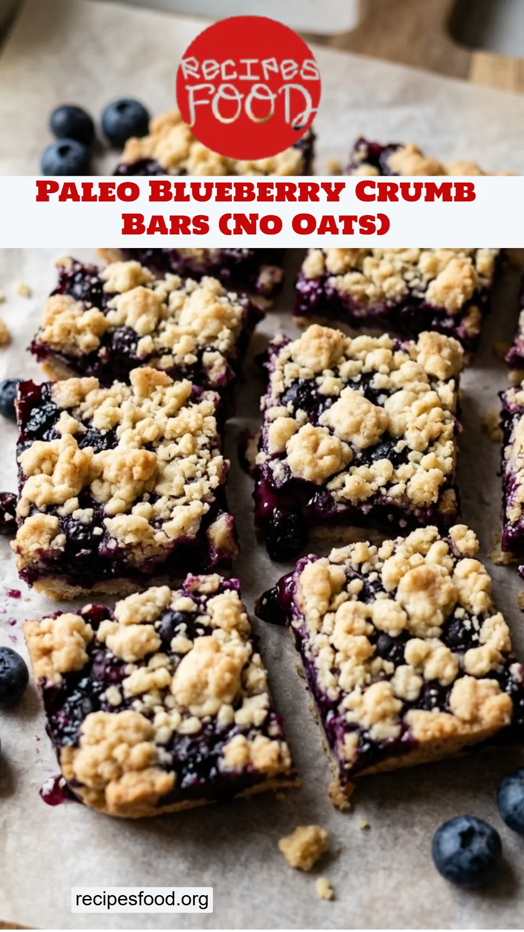 Paleo Blueberry Crumb Bars (No Oats)