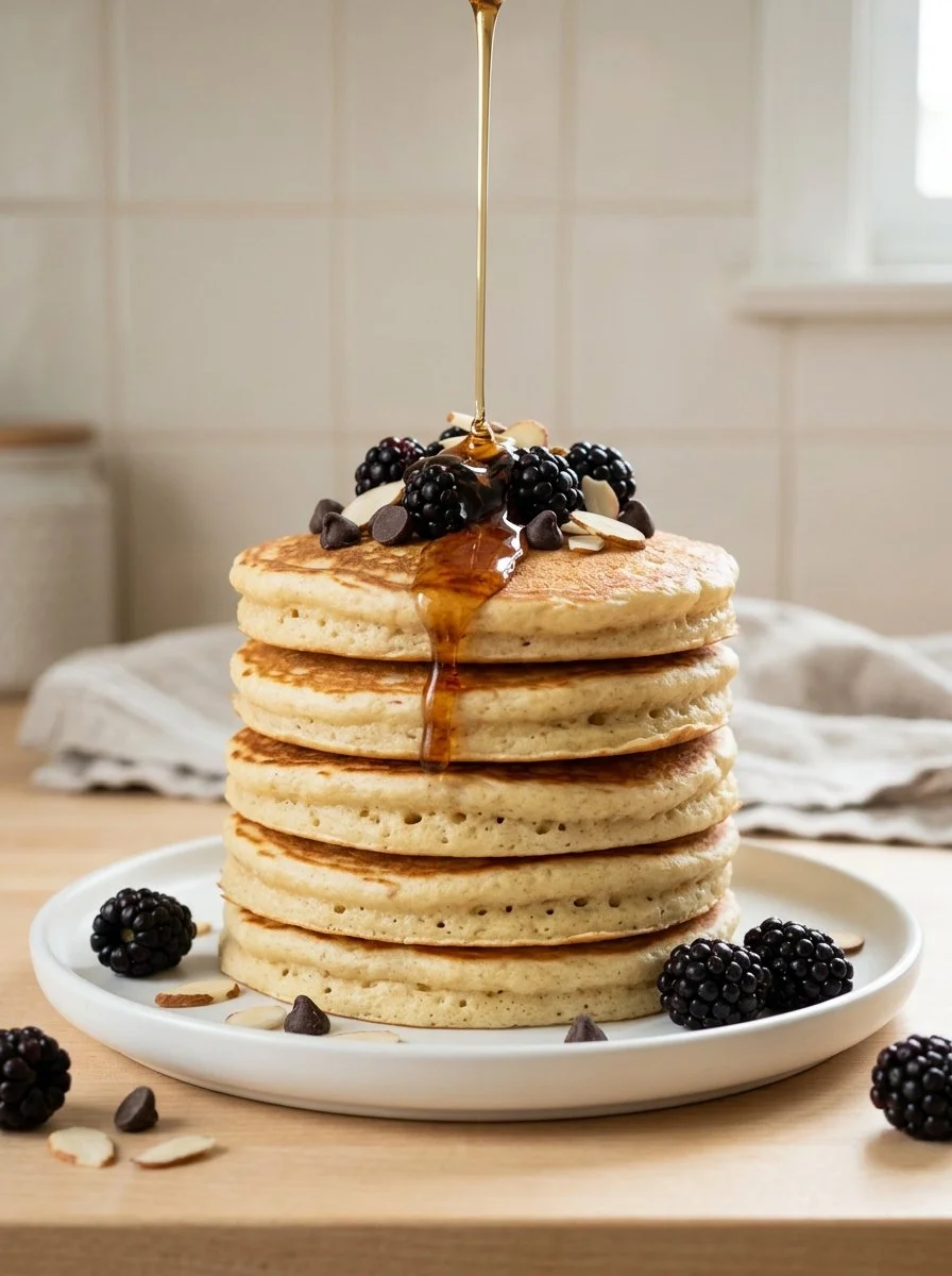 Delicious paleo pancakes made with almond flour served on a plate