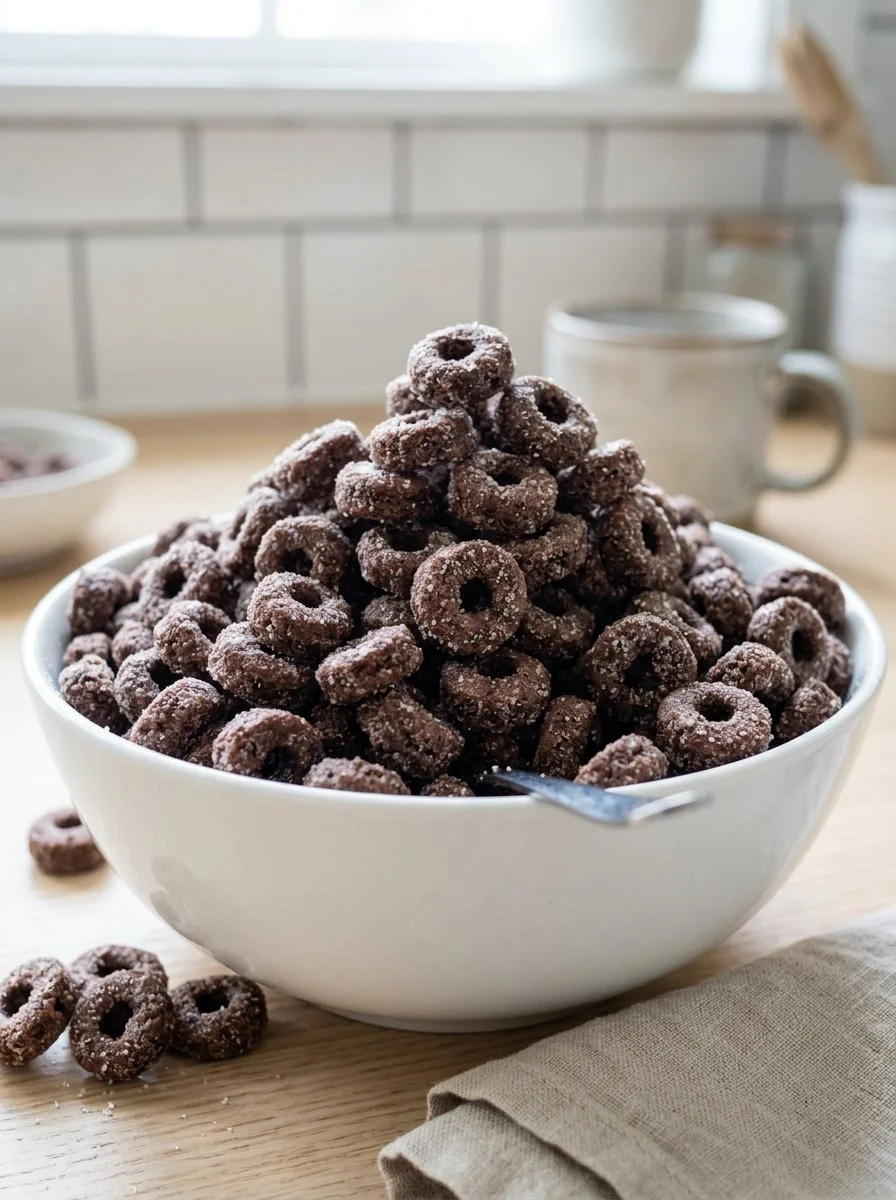 Bowl of homemade Paleo Puppy Chow recipe for grain free and dairy free dog treats