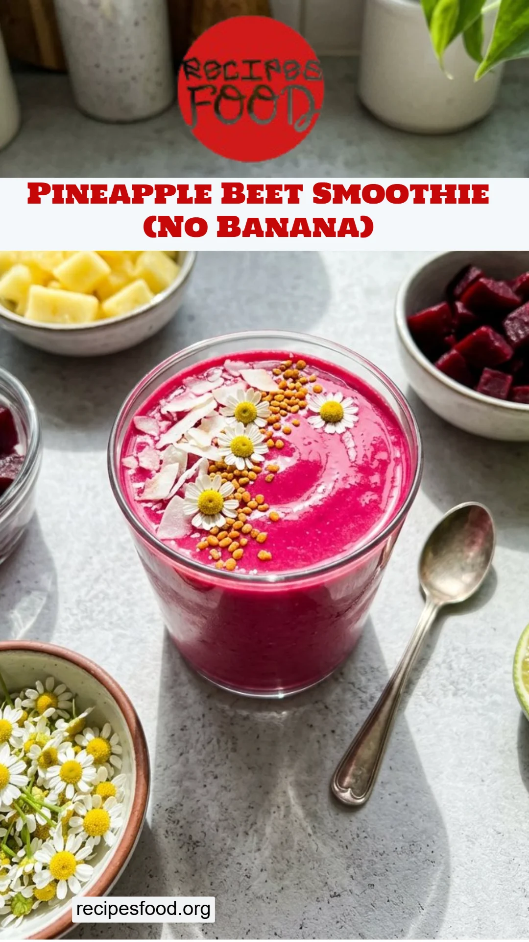 Pineapple Beet Smoothie (No Banana)