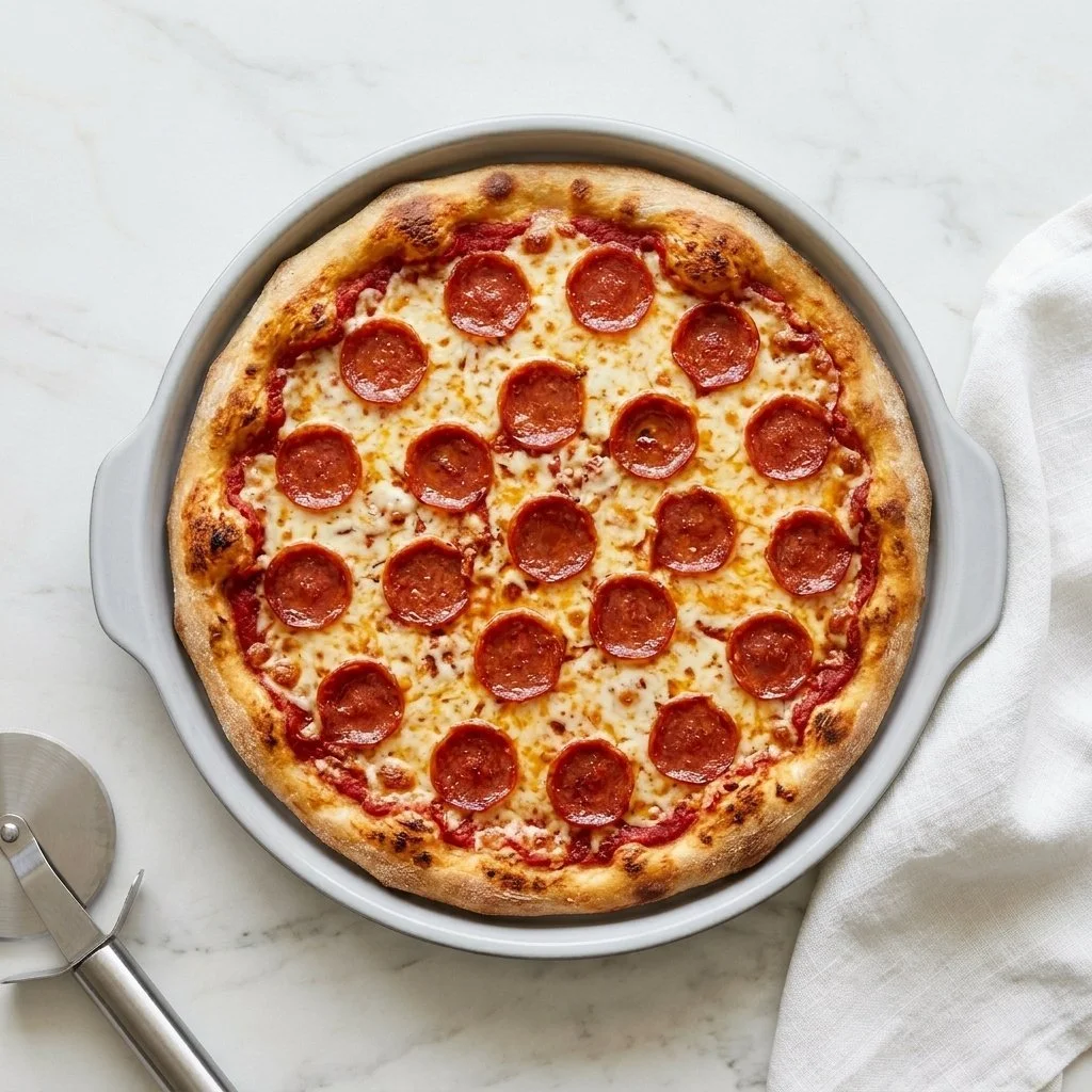 Delicious Pizza Eggs served on a plate with toppings.