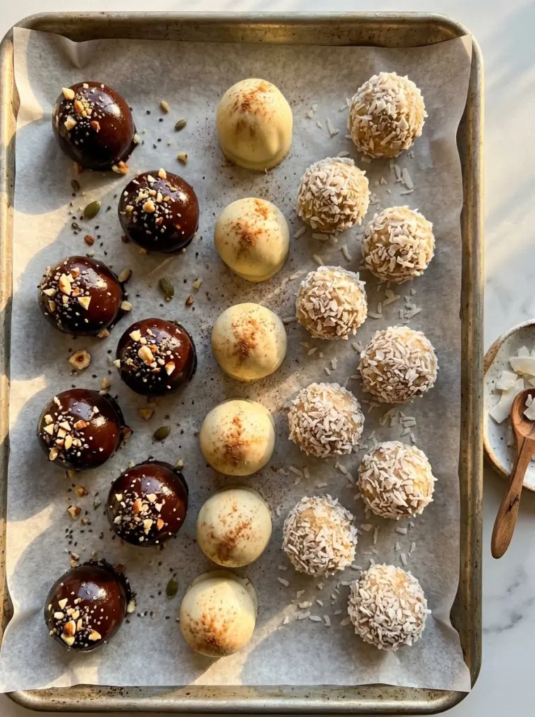 Healthy homemade protein energy balls with nuts and seeds