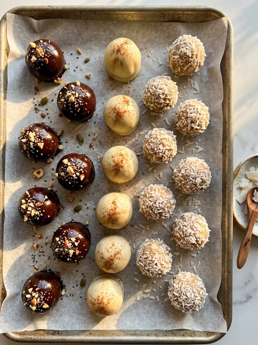 Healthy homemade protein energy balls with nuts and seeds
