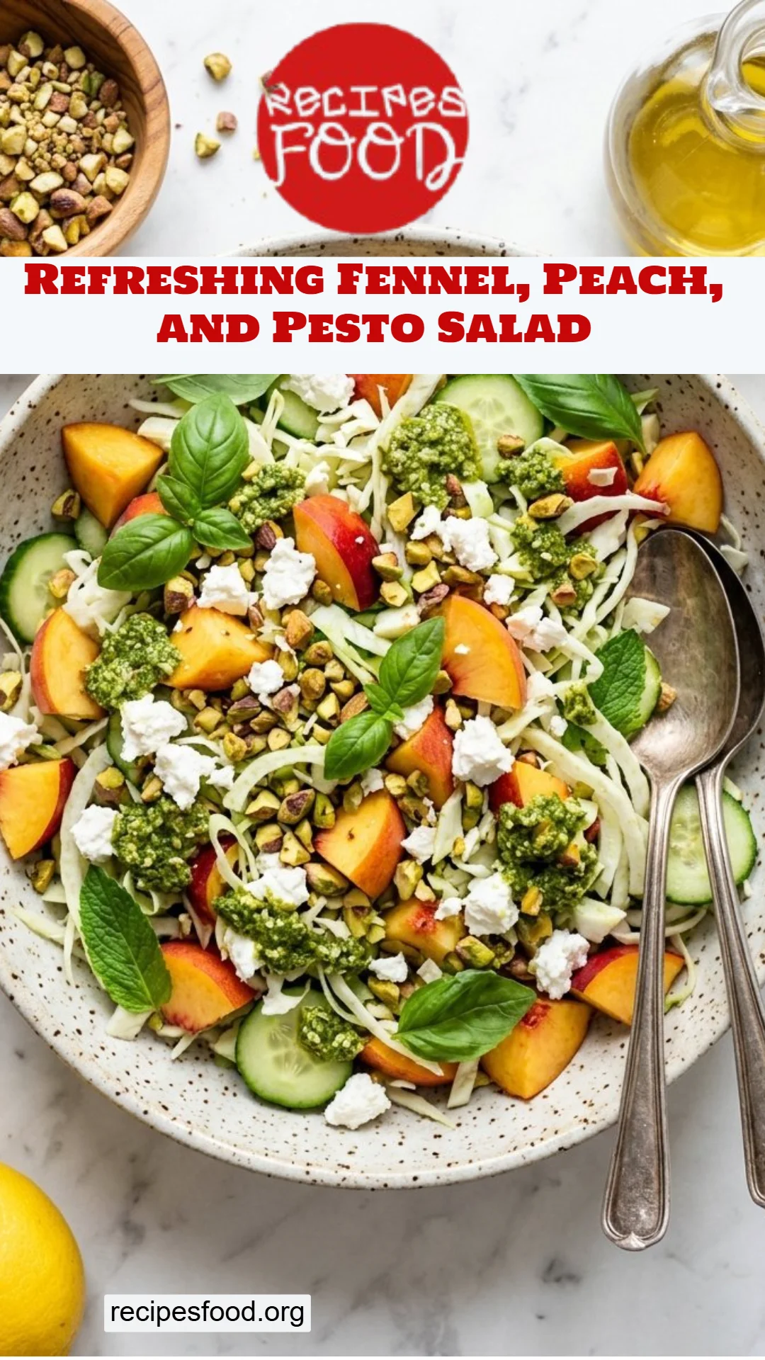 Refreshing Fennel, Peach, and Pesto Salad