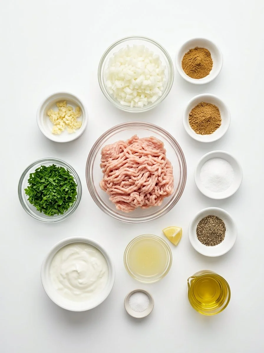 Savory Chicken Kofta with Creamy Garlic Yogurt Sauce