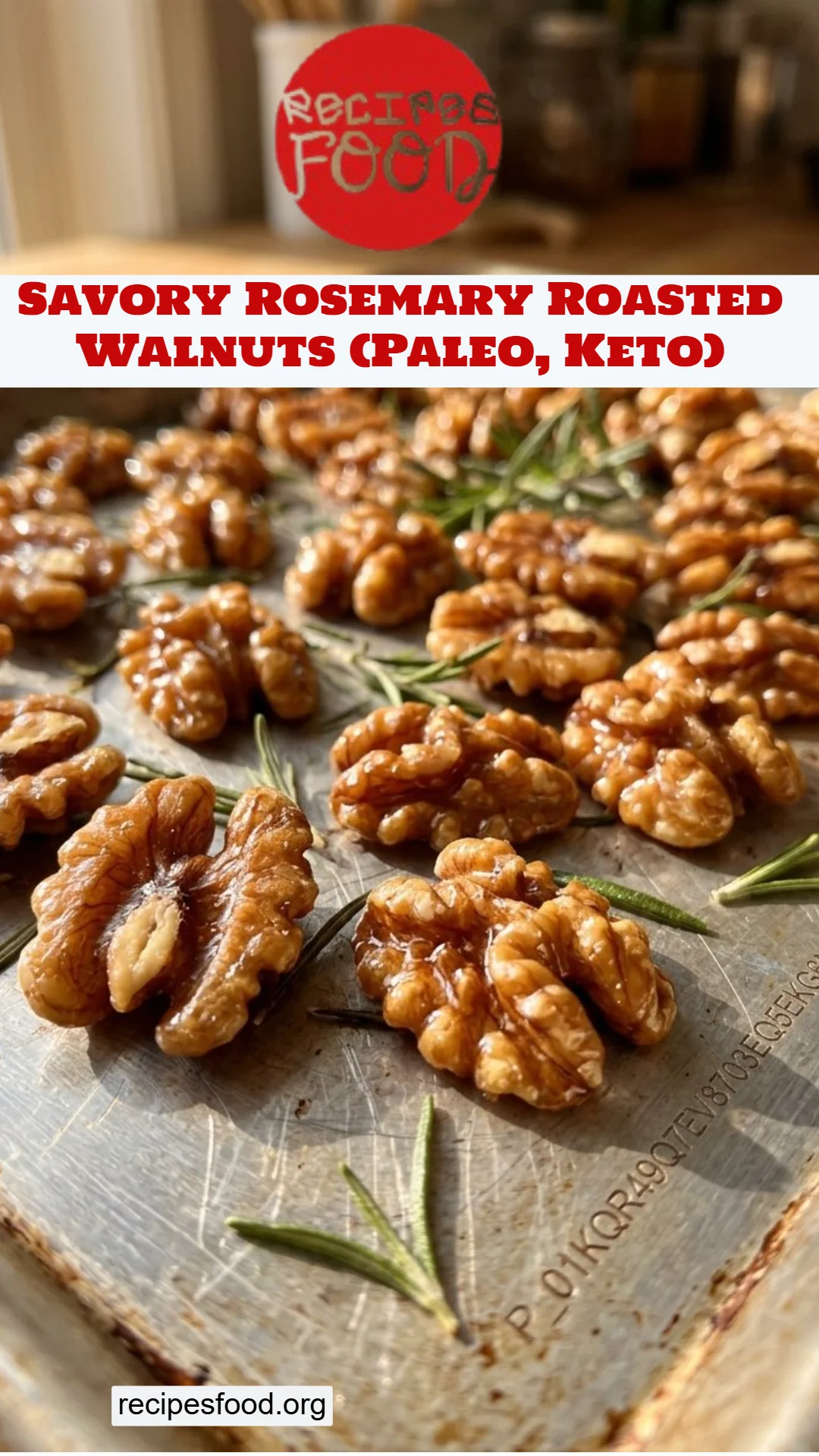 Savory Rosemary Roasted Walnuts (Paleo, Keto)