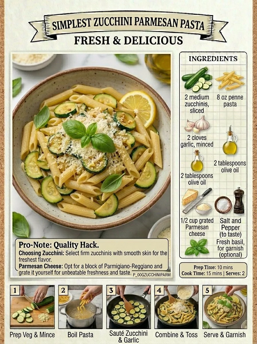 Simplest Zucchini Parmesan Pasta