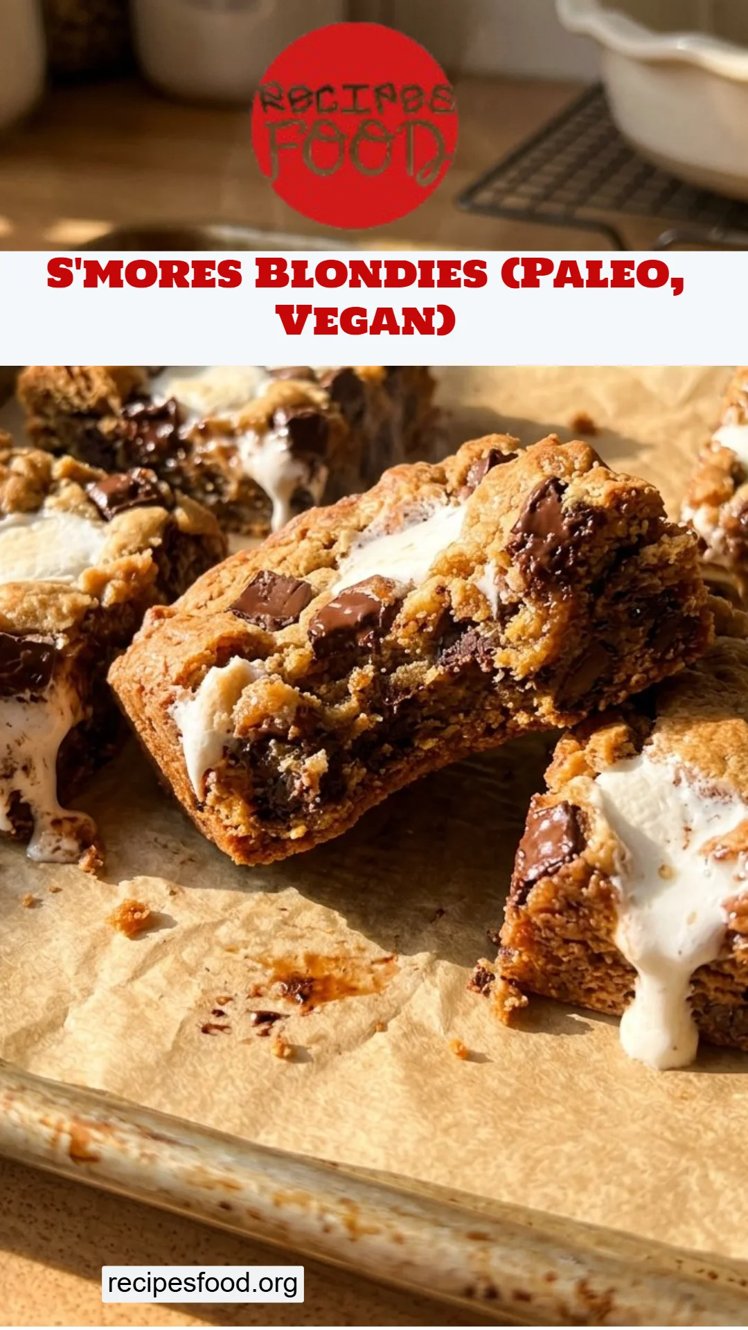 S'mores Blondies (Paleo, Vegan)