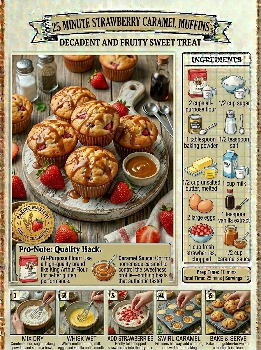 Strawberry Caramel Muffins