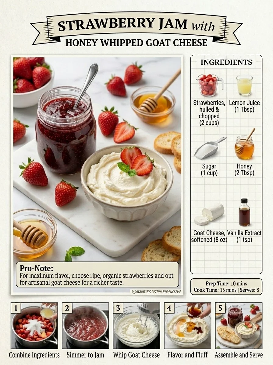 Strawberry Jam with Honey Whipped Goat Cheese