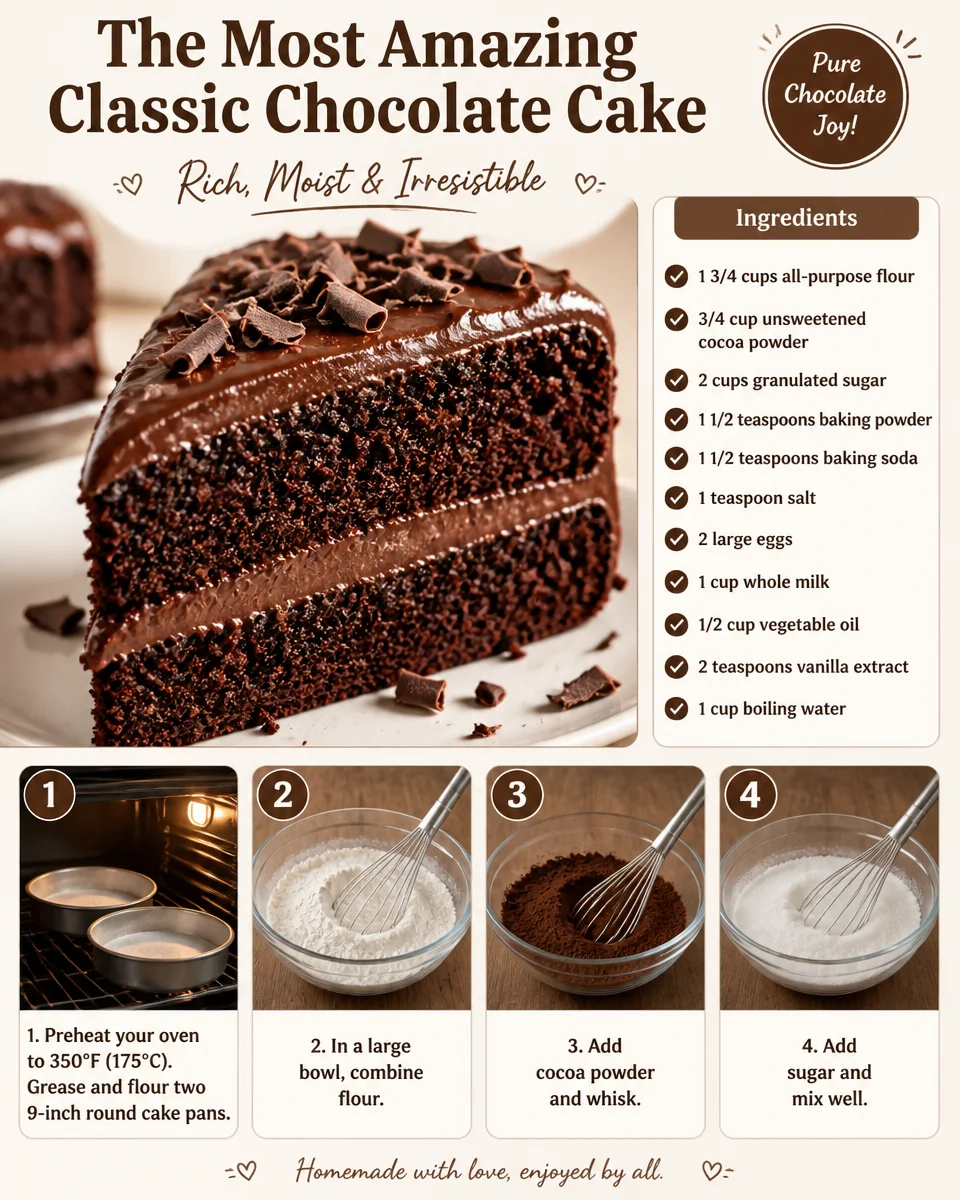 The Most Amazing Classic Chocolate Cake