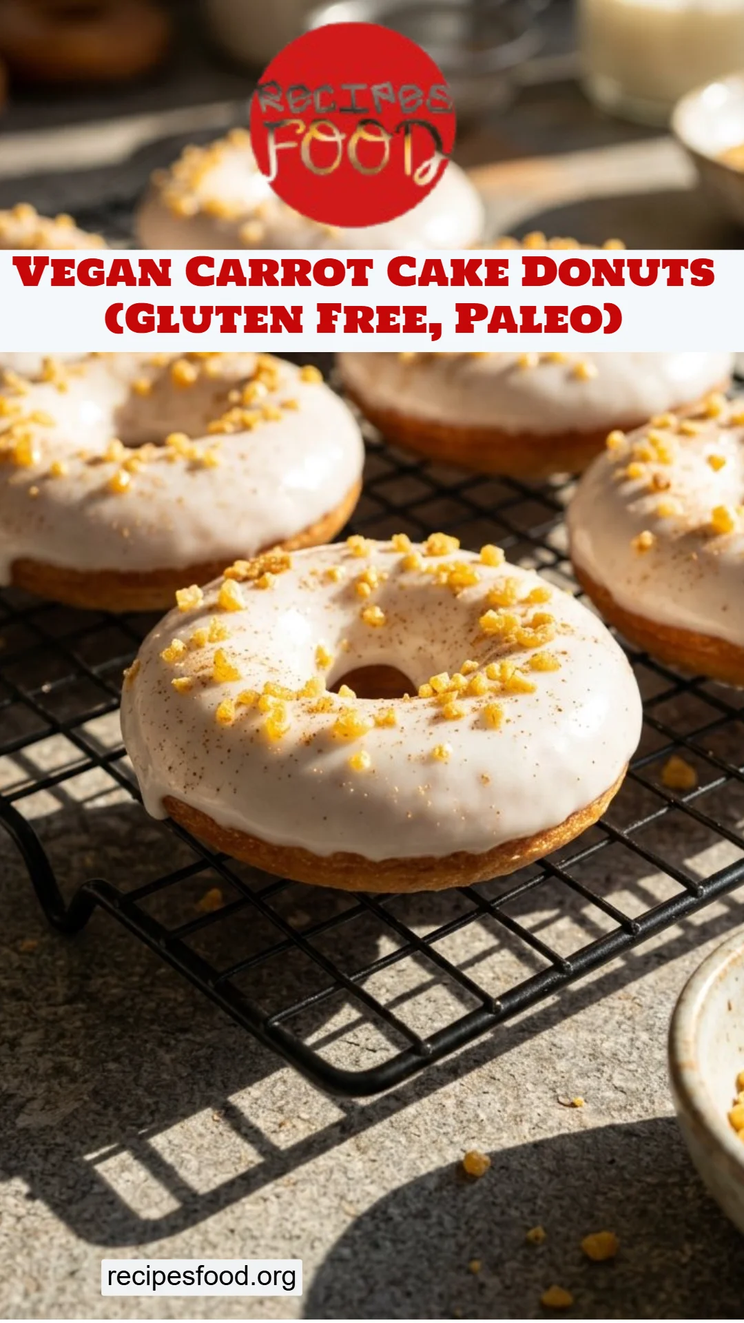 Vegan Carrot Cake Donuts (Gluten Free, Paleo)