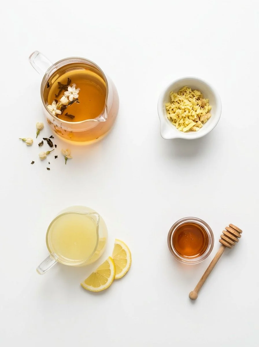Energizing Iced Jasmine Green Tea with Ginger and Lemon