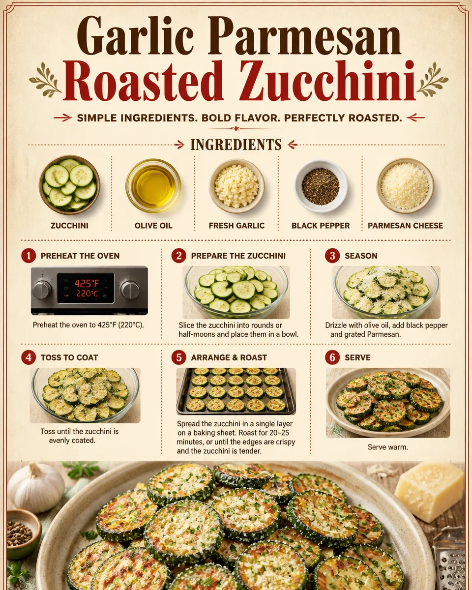 Garlic Parmesan Roasted Zucchini