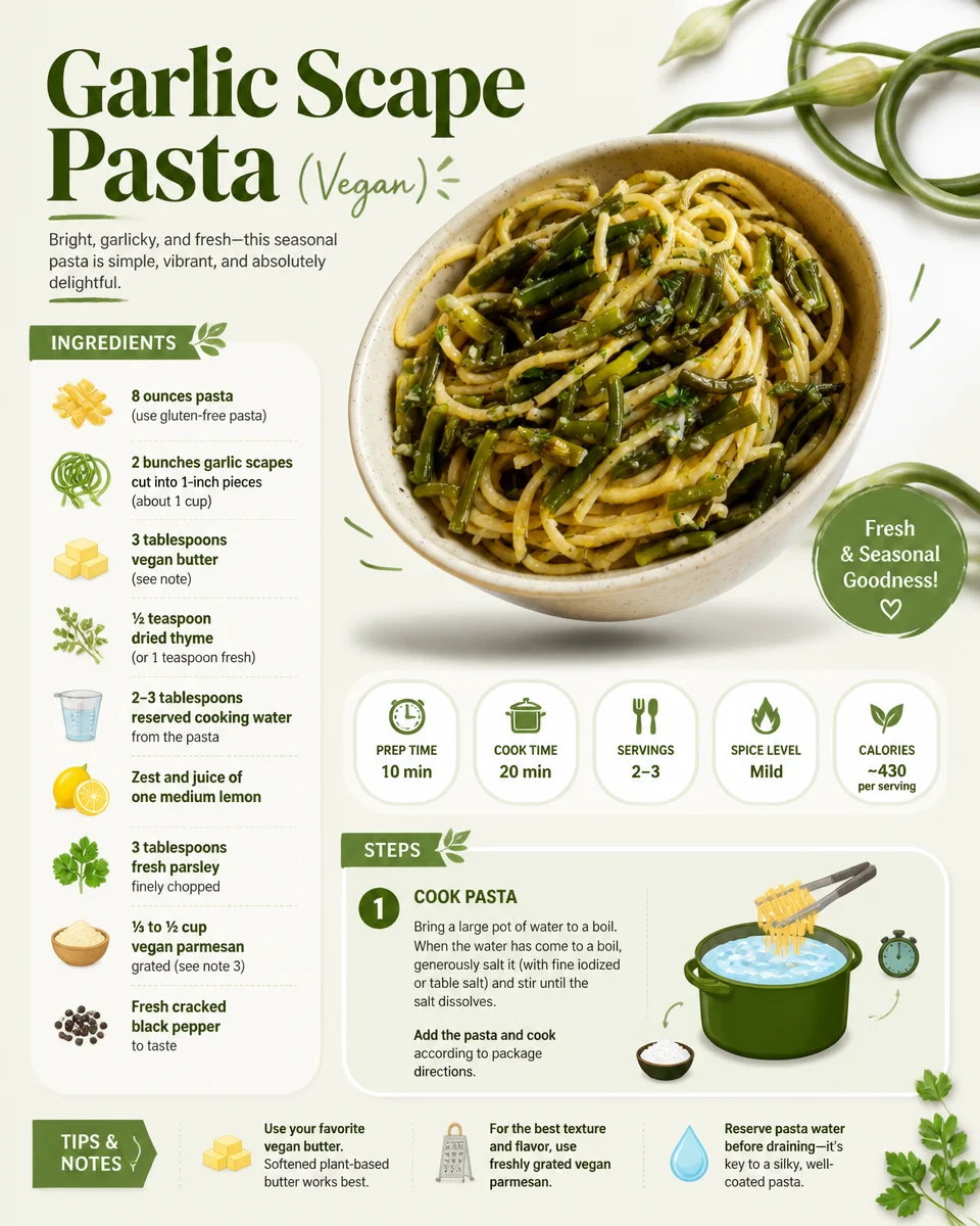 Garlic Scape Pasta (Vegan)