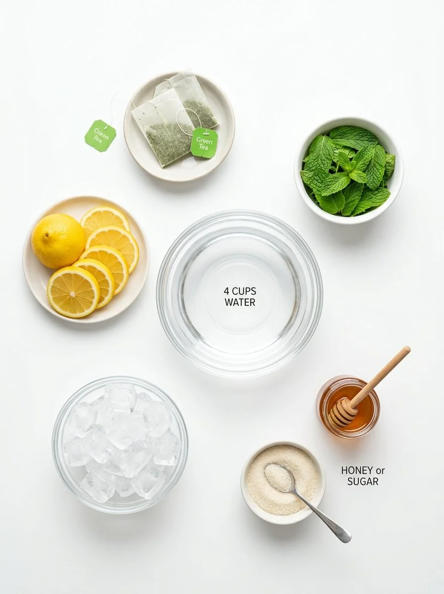 Green Jasmine-Mint Iced Tea with Lemon