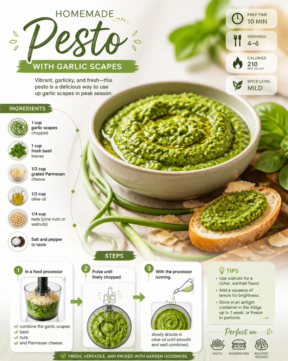 Homemade Pesto with Garlic Scapes