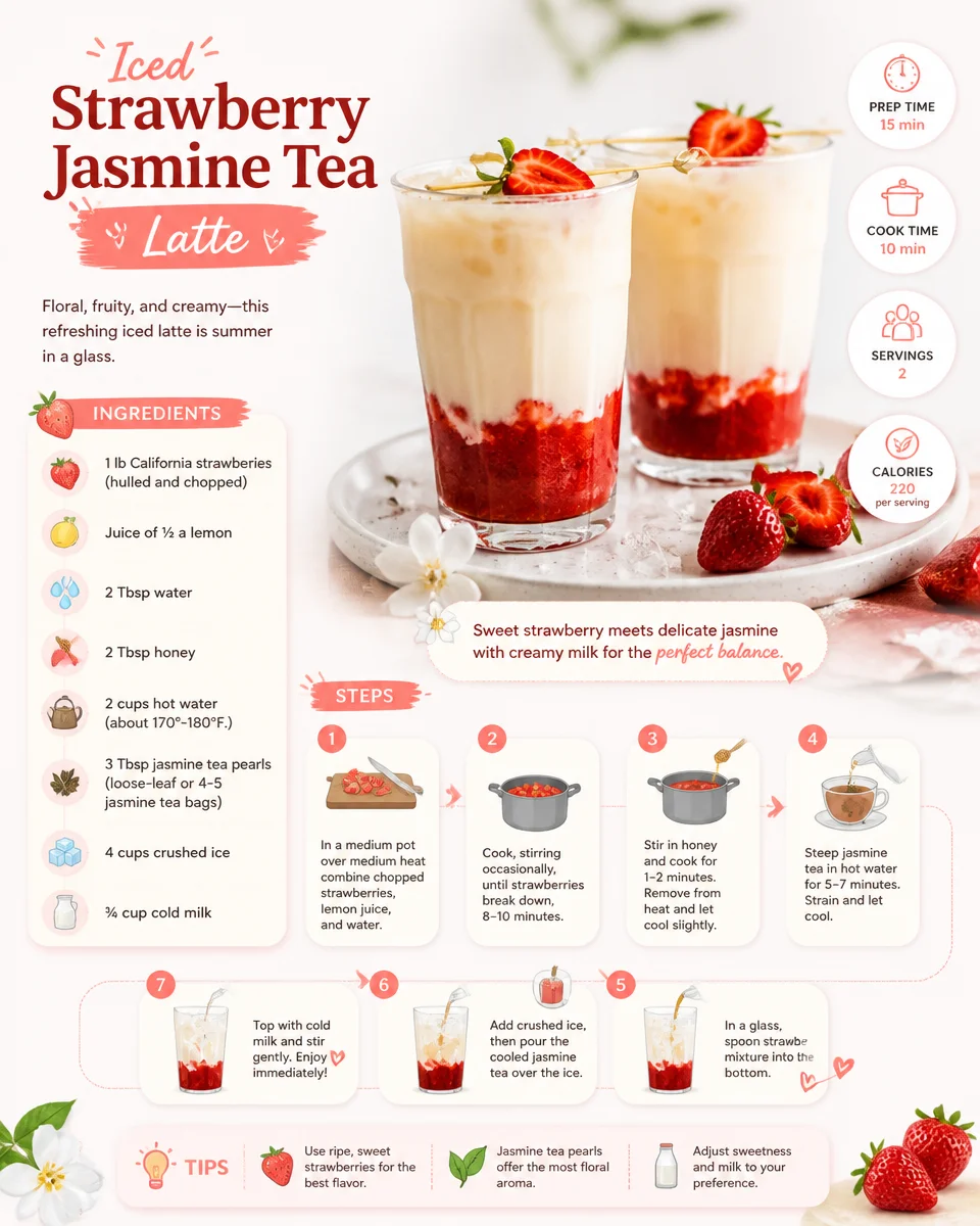 Iced Strawberry Jasmine Tea Latte
