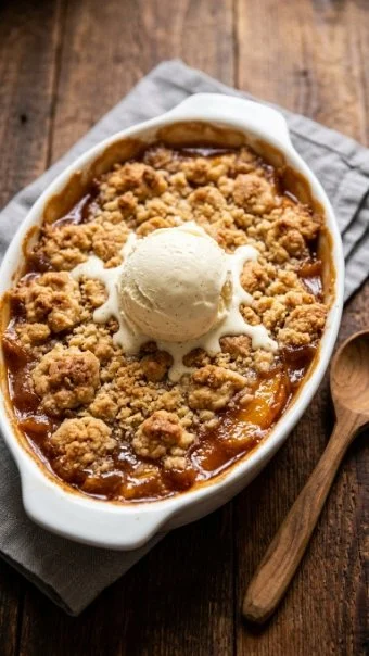Delicious peach cobbler made using Joanna Gaines' recipe.