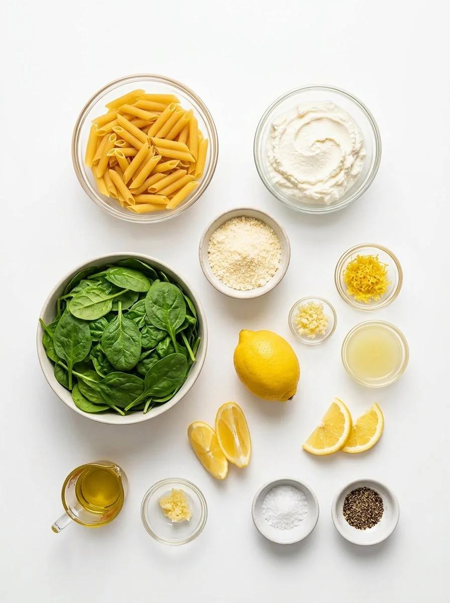 Lemon ricotta pasta & spinach