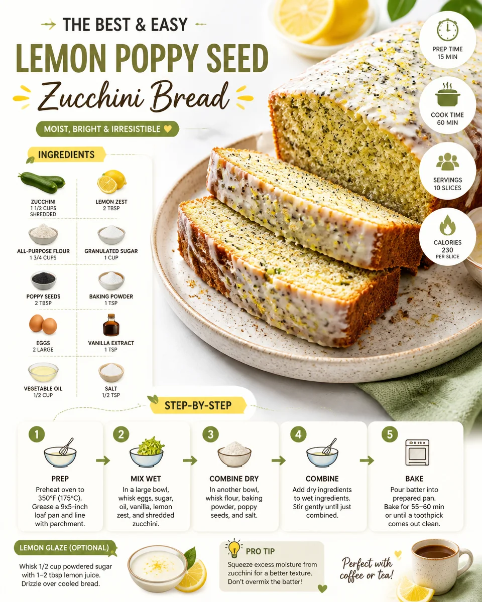 Lemon sweet bread | Veggie bread recipes, Sweet zucchini bread, Lemon poppy seed zucchini bread