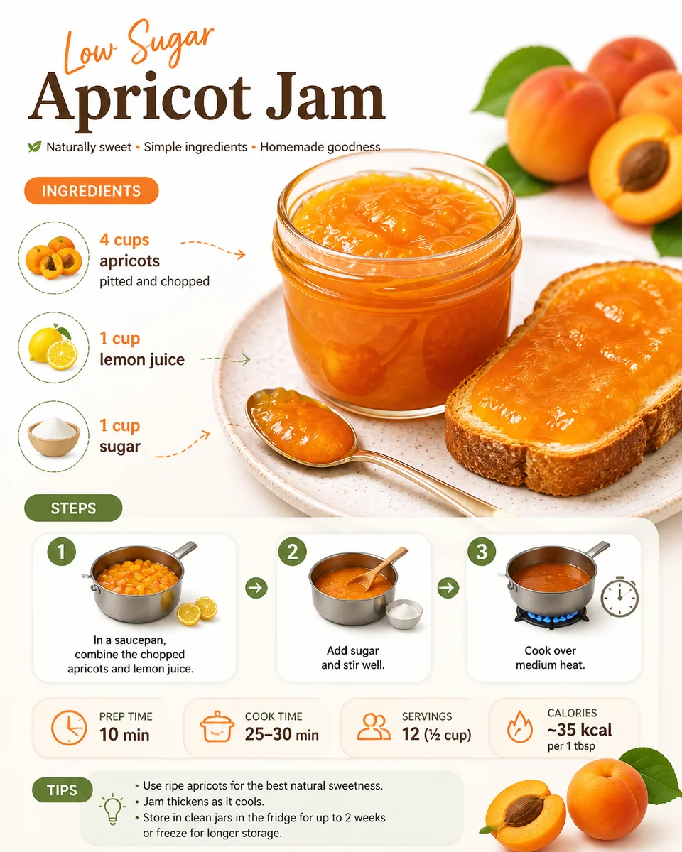 Low Sugar Apricot Jam