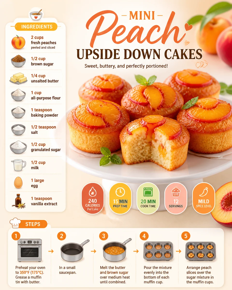 Mini Peach Upside Down Cakes