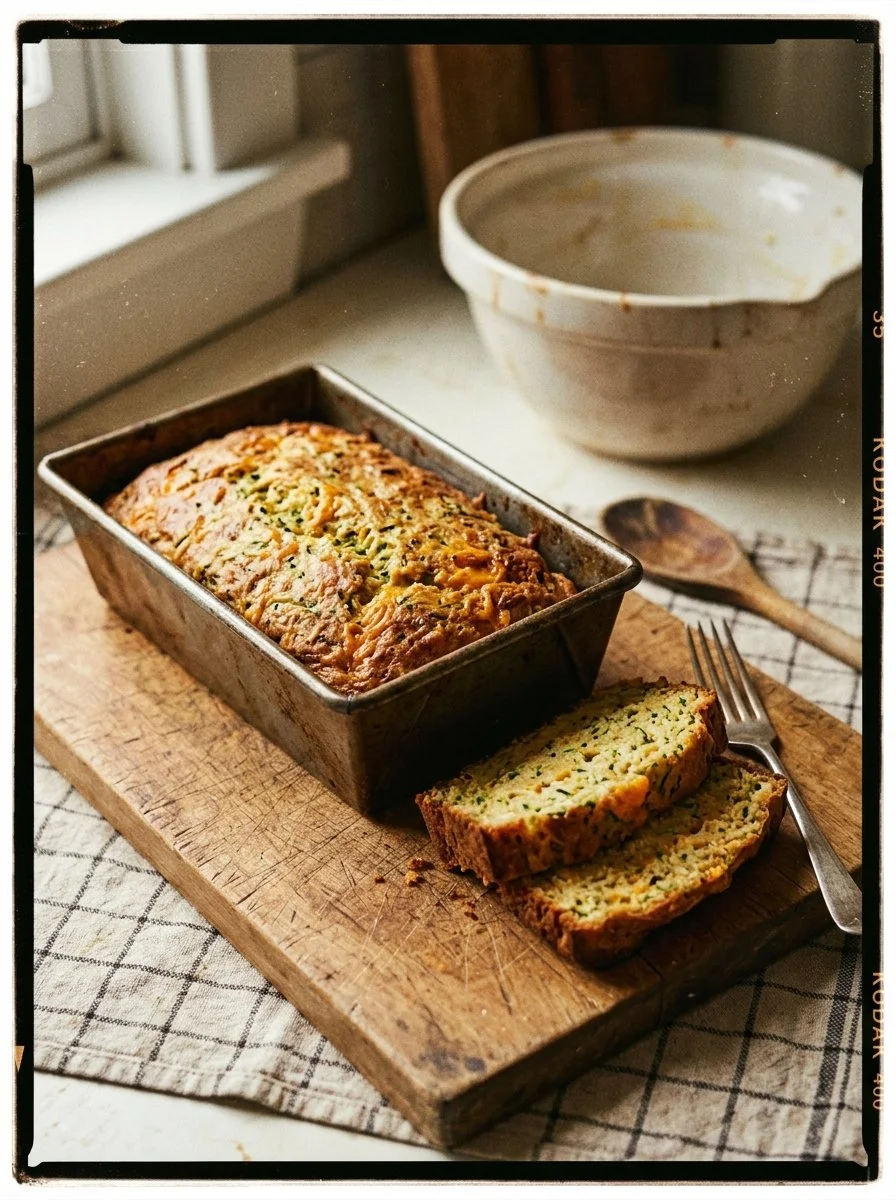 Delicious one bowl cheesy zucchini bread fresh out of the oven