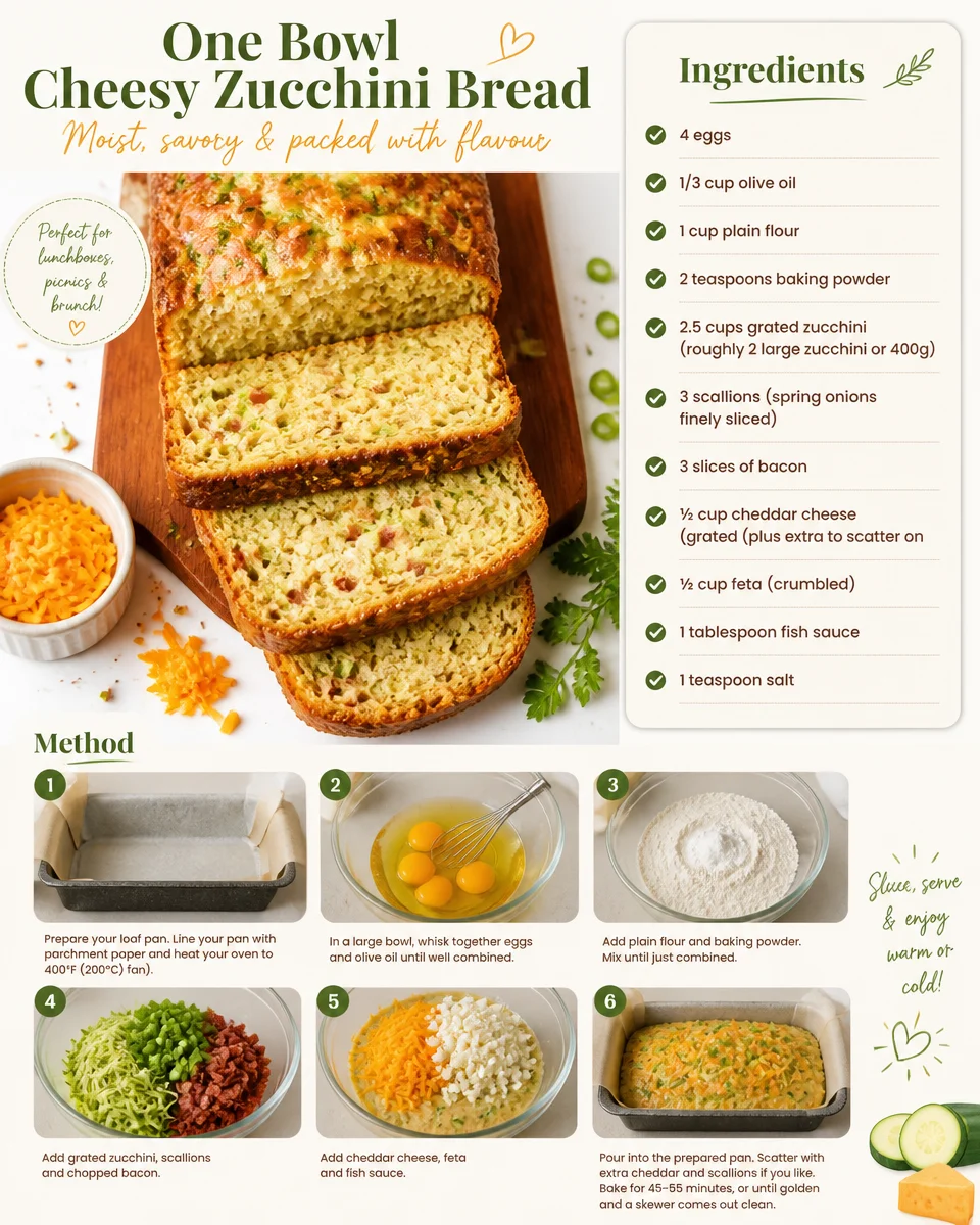 One Bowl Cheesy Zucchini Bread