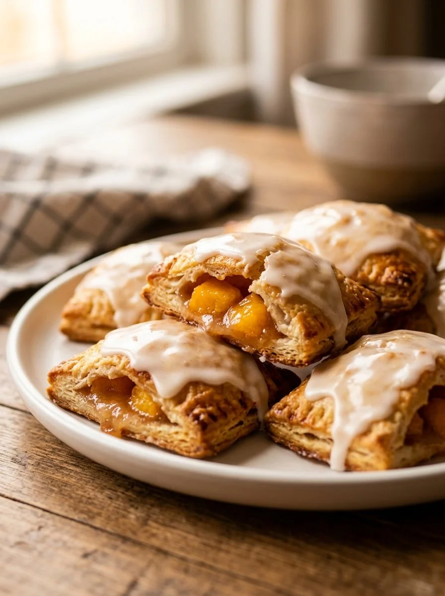 Quick and Delicious Glazed Peach Hand Pies | Easy Summer Dessert Ideas, Glazed Peach Dessert, Homemade Peach Pie Recipe