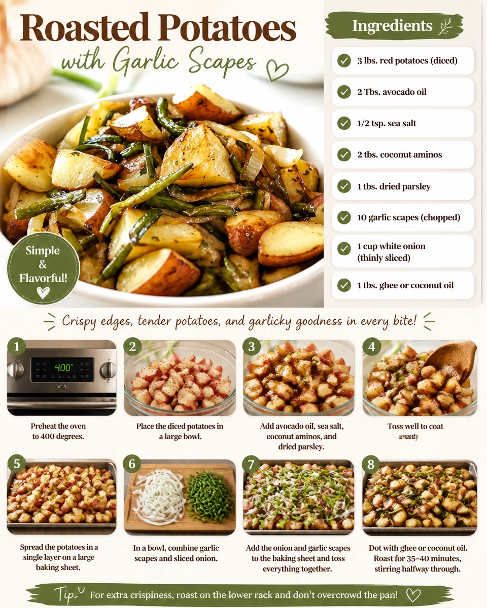 Roasted Potatoes with Garlic Scapes