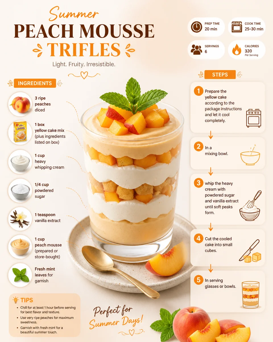 Summer Peach Mousse Trifles