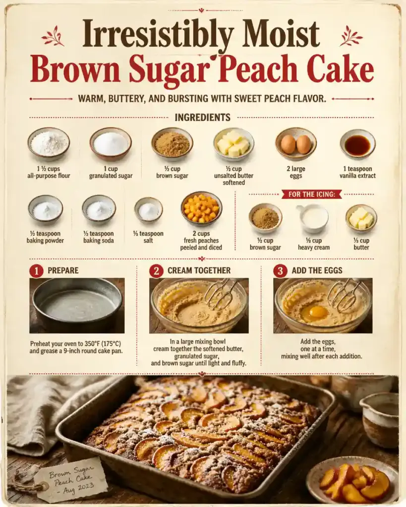 Irresistibly Moist Brown Sugar Peach Cake