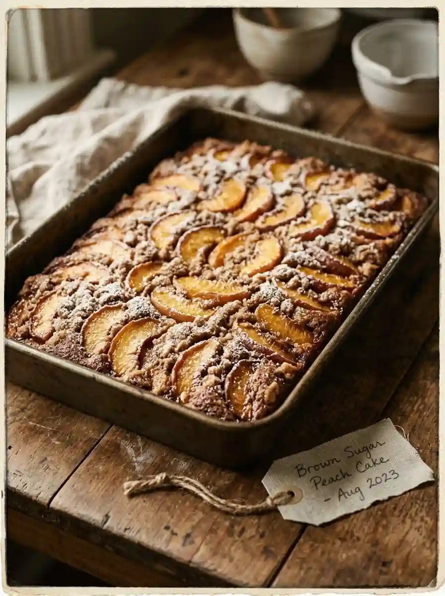 Irresistibly Moist Brown Sugar Peach Cake