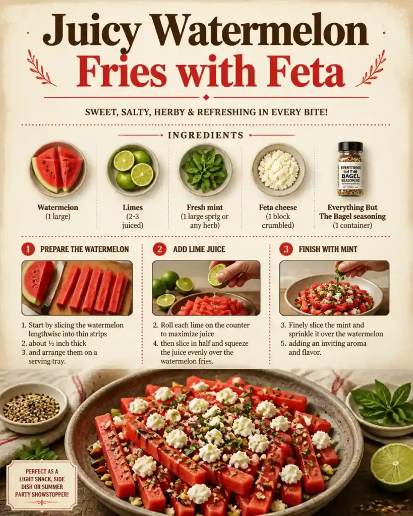 Juicy Watermelon Fries with Feta
