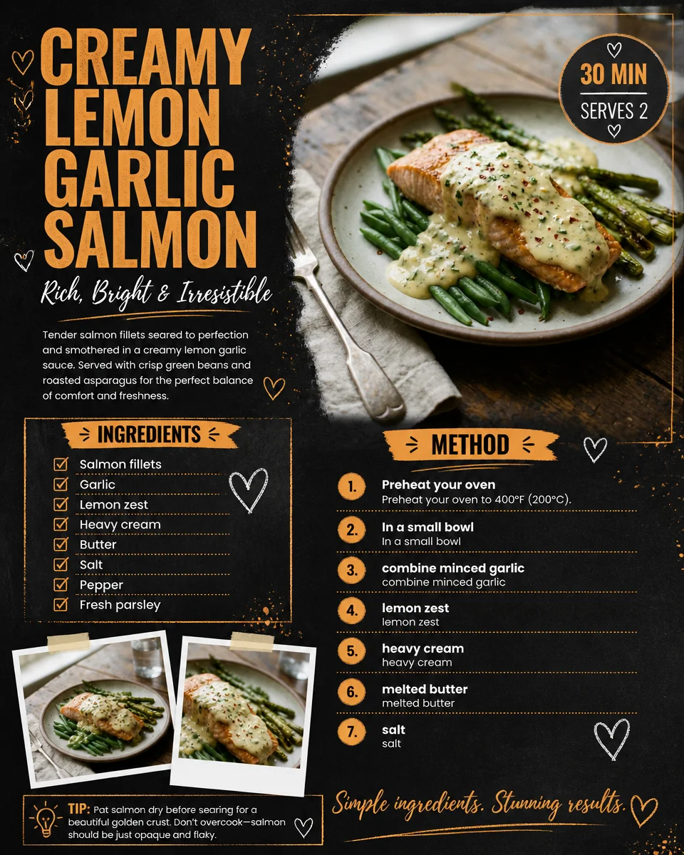 Creamy Lemon Garlic Salmon