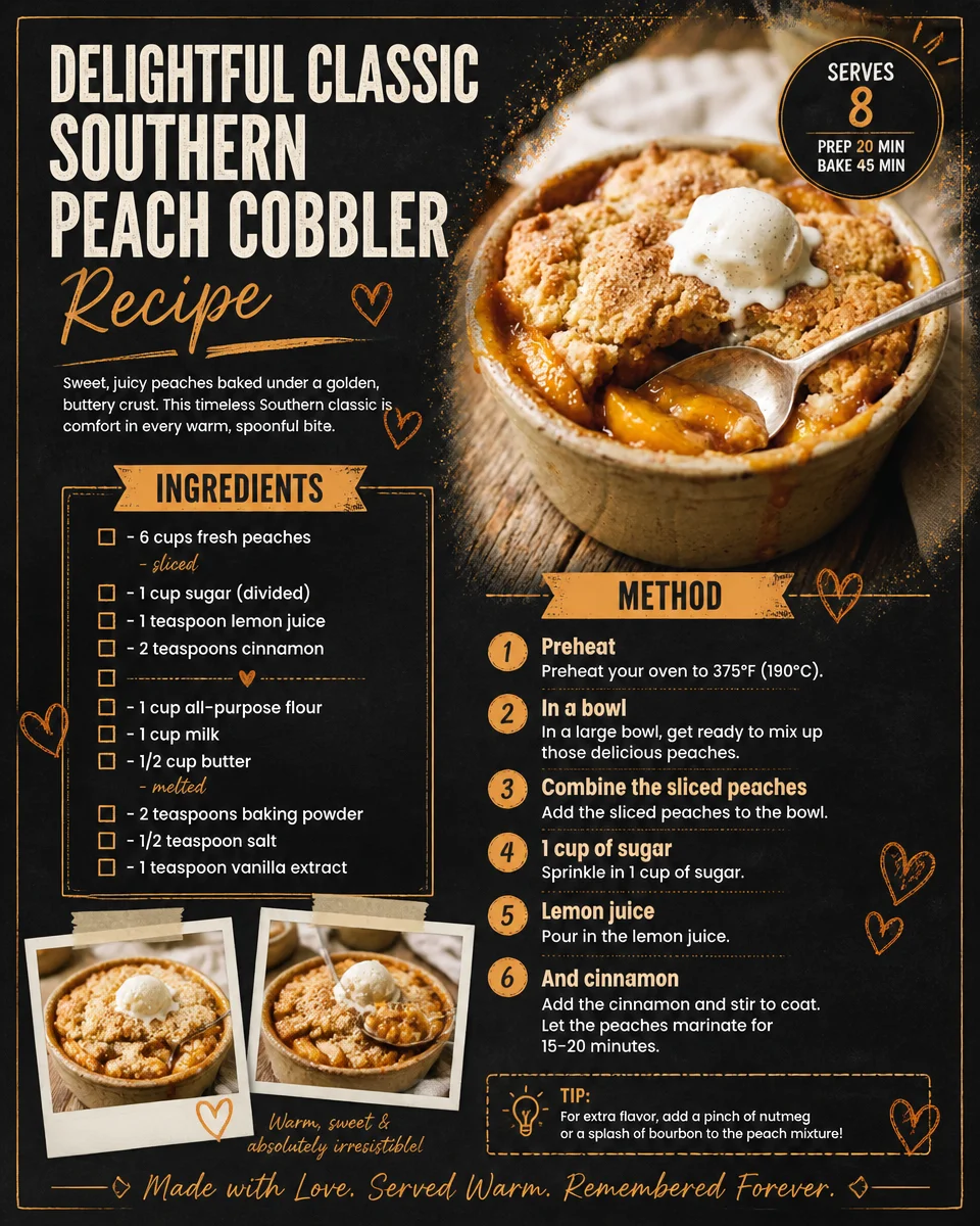 Delightful Classic Southern Peach Cobbler Recipe