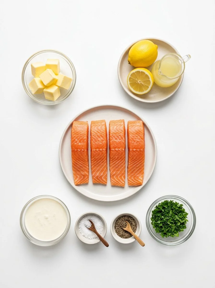 Easy salmon caesar salad with fresh vegetables and creamy dressing