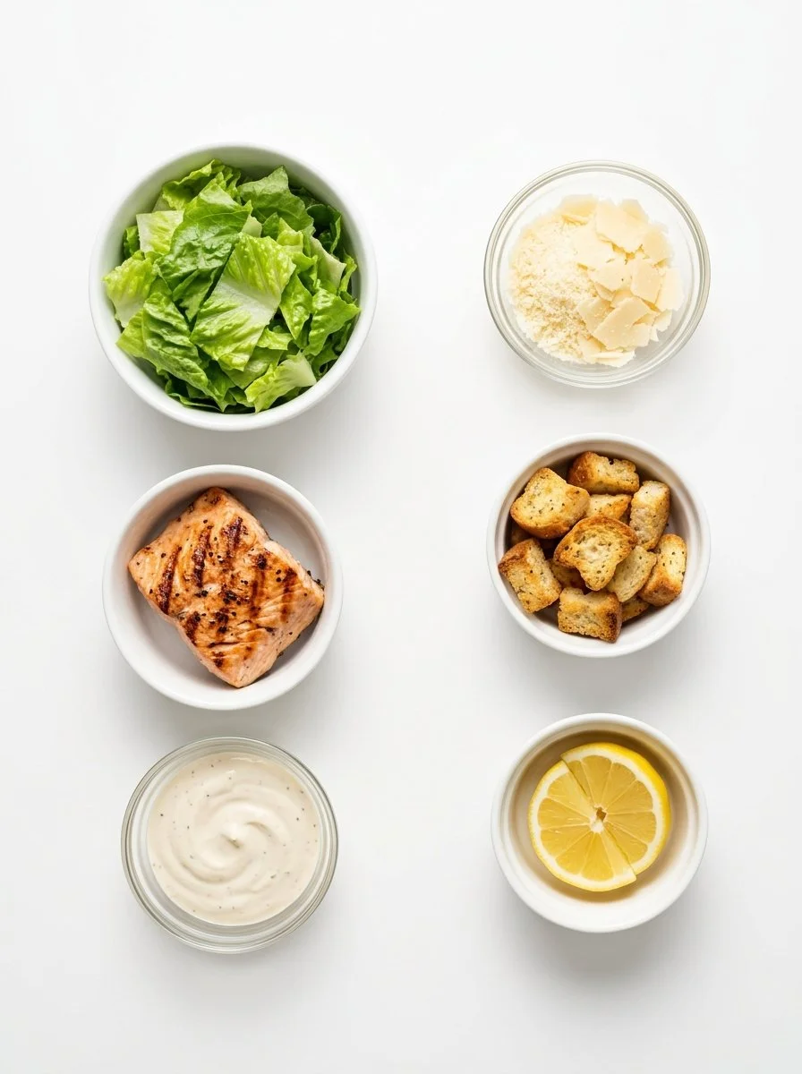 Easy Salmon Caesar Salad