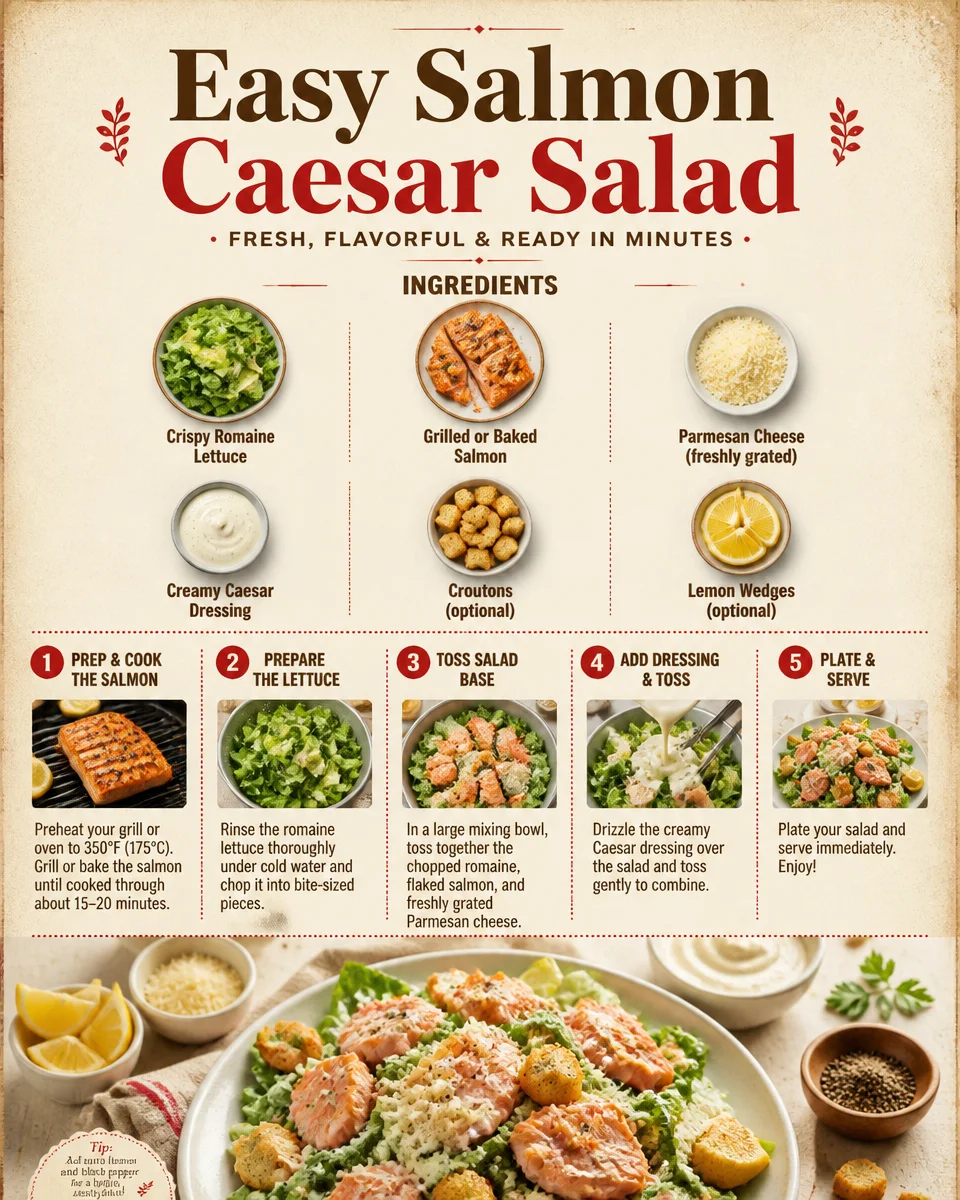 Easy Salmon Caesar Salad